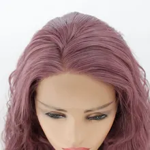 Лавандовый Фиолетовый Натуральный волнистый короткий боб синтетический парик на кружеве бесклеевой термостойкий волоконный боковой пробор волос для женщин девушек