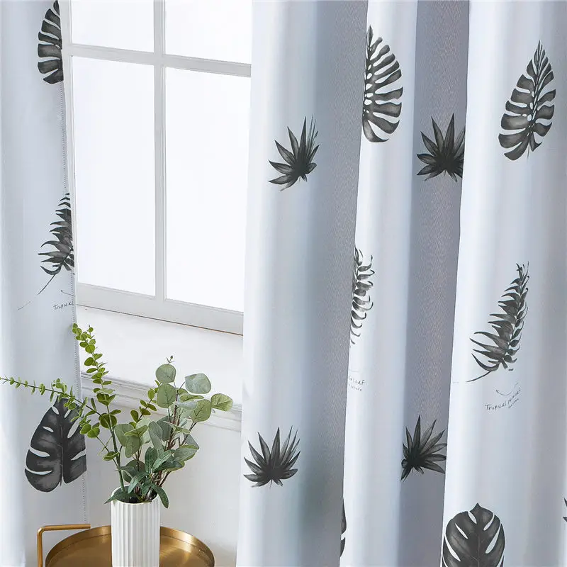 Topfinel Tropical Leaves Blackout Curtains For Living Room Bedroom Kitchen Kid Room Printed Polyester Window Treatment Drapes De