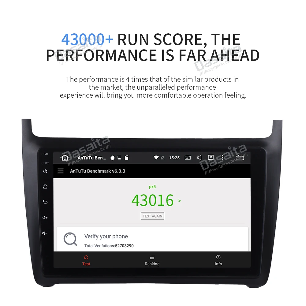 Top Dasaita 9" IPS Screen Android 9.0 GPS Radio for VW New Polo 2012 2013 2014 2015 Octa Core 4G RAM Car Stereo Multimedia TDA7850 15