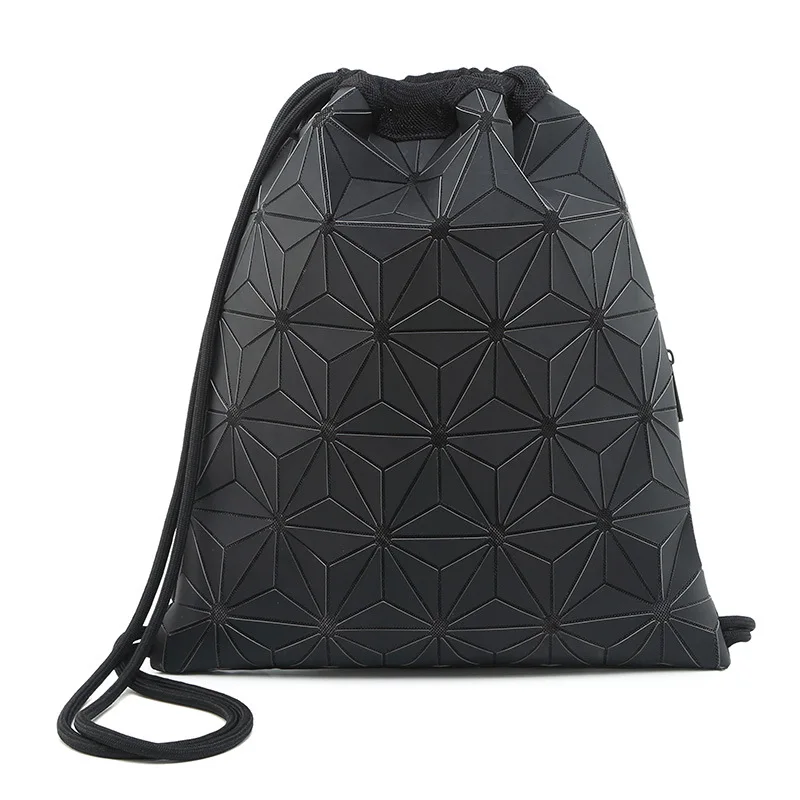 

Clover Sports Drawstring Bag Fitness for Both Men And Women Fashion Geometry Rhombus PU Backpack Drawstring Backpack