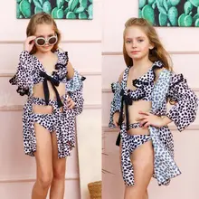 Леопардовый бикини для маленьких девочек, купальный костюм, летний детский купальник для девочек, пляжная Танкини, комплект От 1 до 6 лет