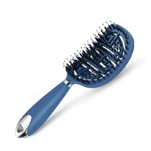 Peine de nailon con mango suave antideslizante para mujer, peine para desenredar el pelo, masaje del cuero cabelludo arqueado, cepillo de pelo de Cur húmedo, herramienta de peinado