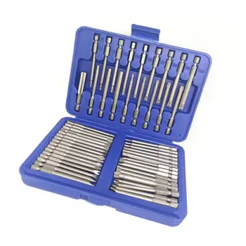 

51pcs Extra Long Reach Bit Set Security Screwdriver Bits Torx Star Hex Spline Hand Tools U-shaped Cross-shaped Plum Bits
