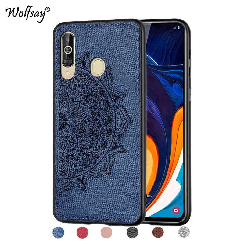 Противоударный мягкий ТПУ чехол для Samsung Galaxy M40 с тканевой текстурой Жесткий