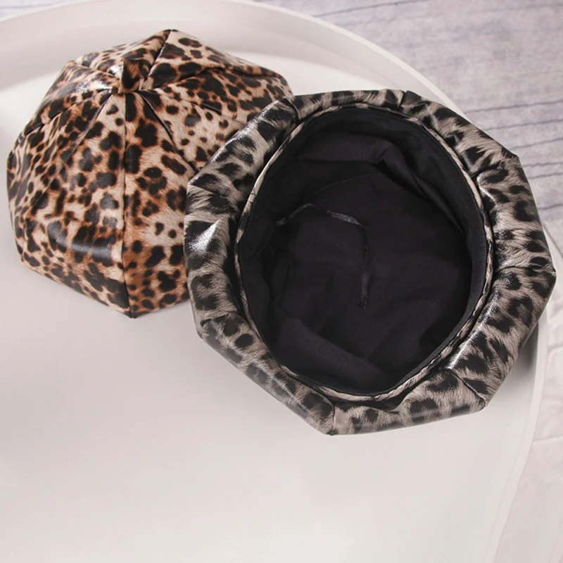 Модный осенне-зимний женский берет, Корейская леопардовая шапка для художника, художественная Студенческая Кепка, японский шикарный берет