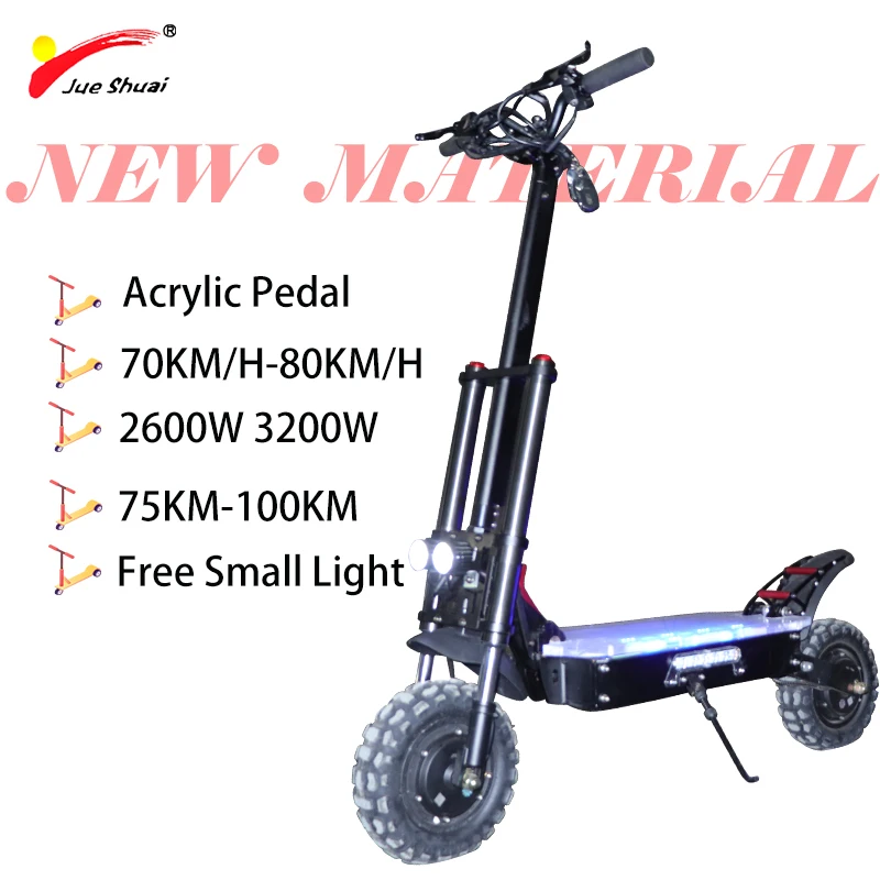 

New 3200W 80KM/H Acrylic Pedal Electric Scooter 11 Inch 150KM Long Distance 200KG Load Strong Power Lithium Battery Electric Scooter Adult
