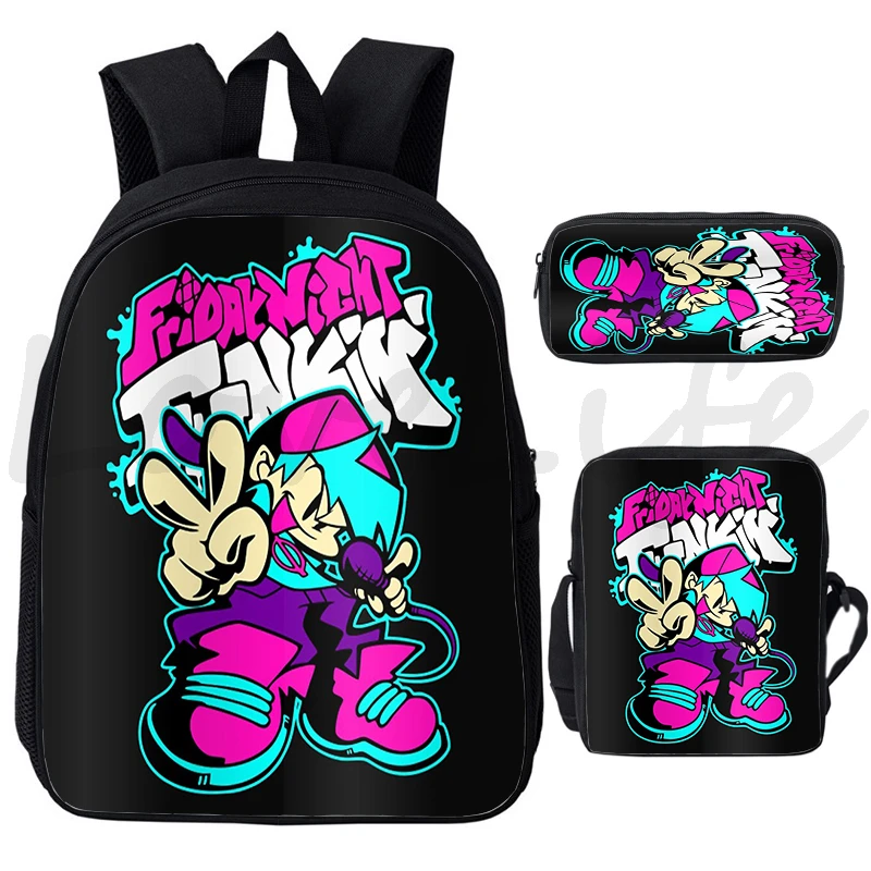 金曜日の夜funkinバックパックペンケース子供のバッグホットゲームリュックサックアニメbagpacksティーン旅行fnfランドセル3ピース セット バックパック Aliexpress