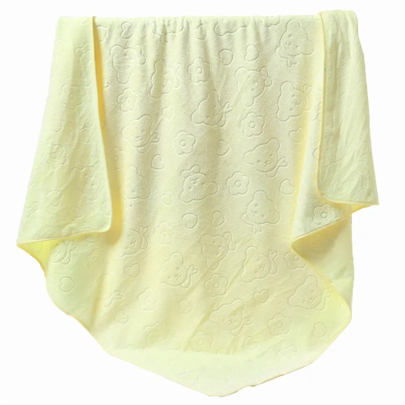 Цвет: желтый bath towels for adults Large Bath Towels Superfine Fiber Embossed Bath Towel Made of Soft Cotton 27.6 x 55 inch#3O2 - Цвет: Цвет: желтый