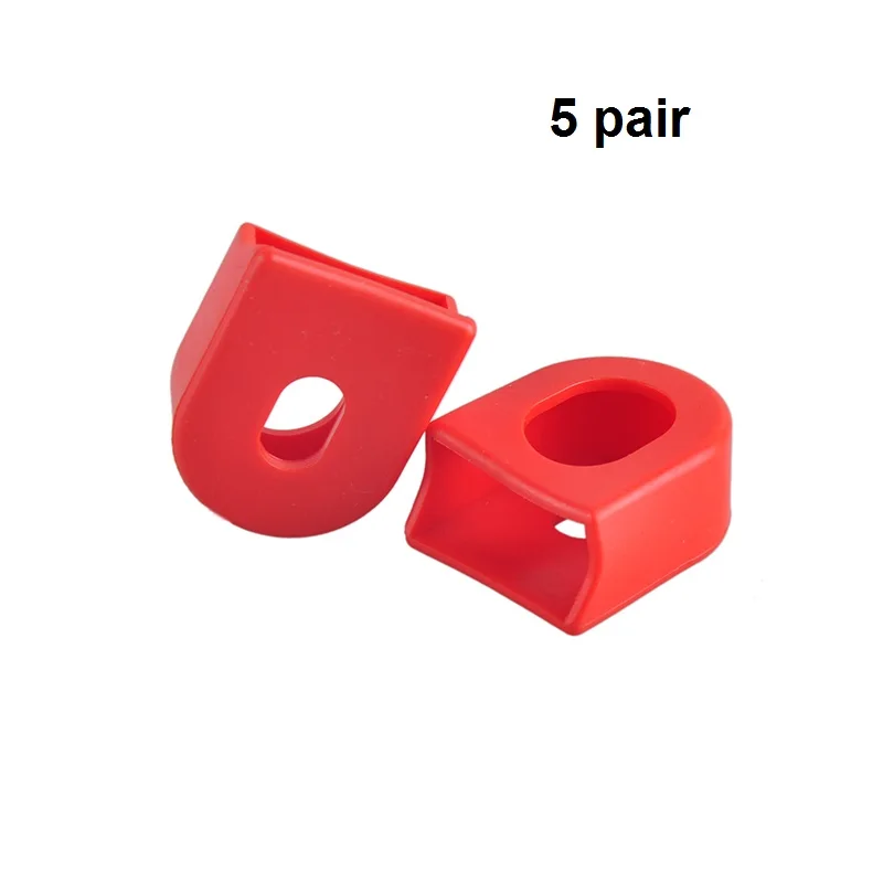 5pair red 5 пар, велосипедный протектор для кривошипа, покрытие из силикагеля, защита от кривошипа, защитный чехол - Цвет: 5pair red