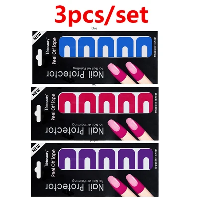Color 4 1/2/3/5 шт U-shape форме, благодаря чему создается ощущение невесомости с ногтей протектор наклейки Маникюрный Инструмент для влагозащищенная картина пилка для ногтей формы руководство Обложка наклейки - Цвет: Color 4