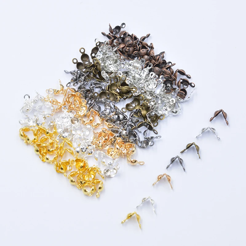 

200pcs 4*7mm Connector Clasp Fitting for Ball Chain Calotte End Crimps Beads Connector Components for Jewelry Making Fandings