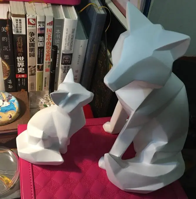 Простые белые абстрактные геометрические лисы скульптурные украшения Современные Декорации для дома животные, статуэтки