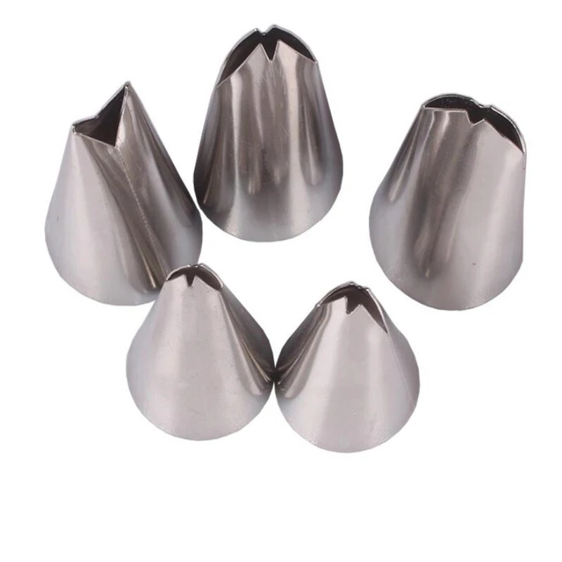 6Pcs Set Leaves Nozzles Stainless Steel Icing Piping Nozzles Tips Pastry Tips For Fondant Cake Baking Decorating Tools cake decorating tip set,cake icing nozzles,baking nozzle set,cake decorating nozzle set