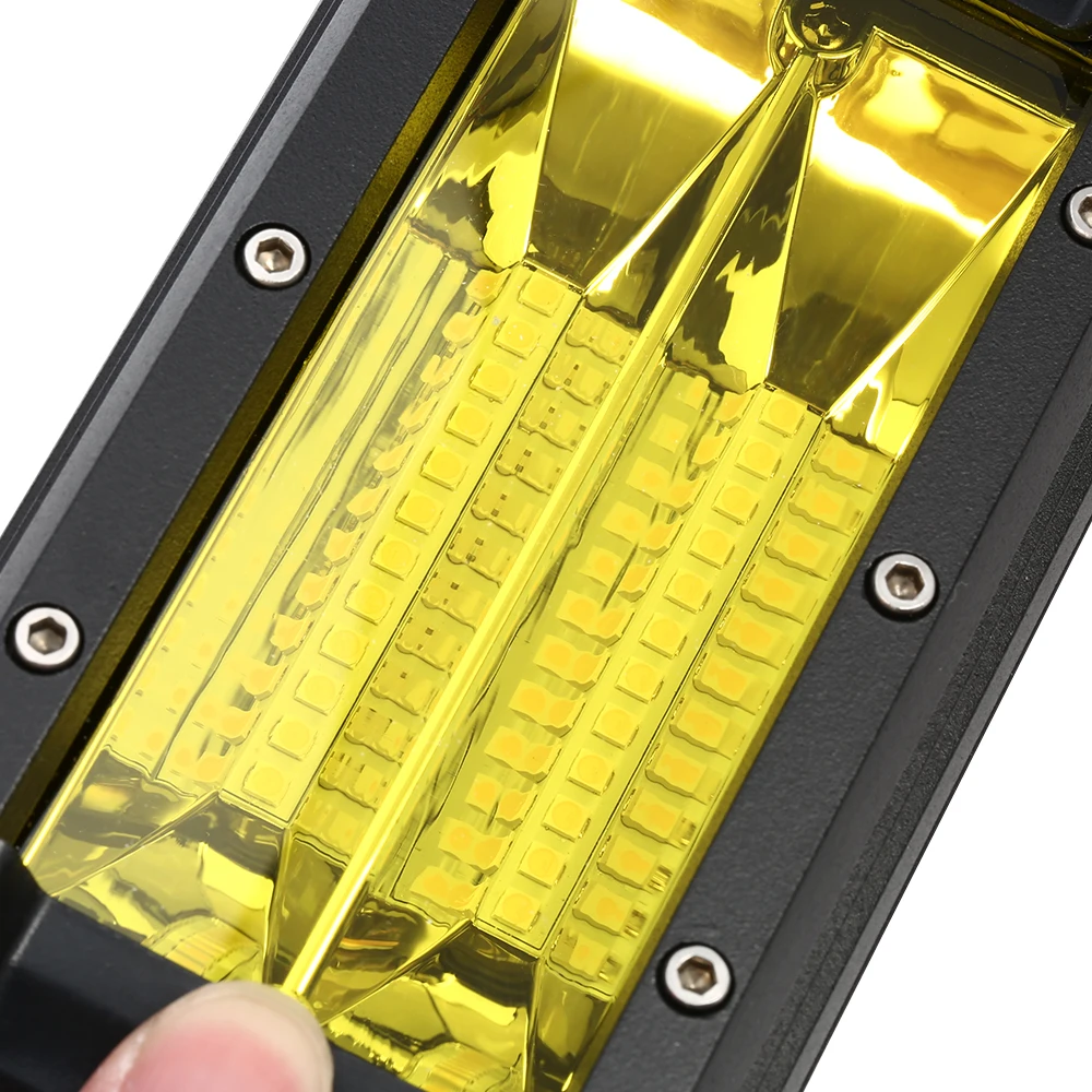 2 шт. 5 дюймов 72W фары для 24LED автомобиля рабочий свет бар пятно луча противотуманных фар дальнего света лампа янтарного цвета внедорожника SUV 12V24V