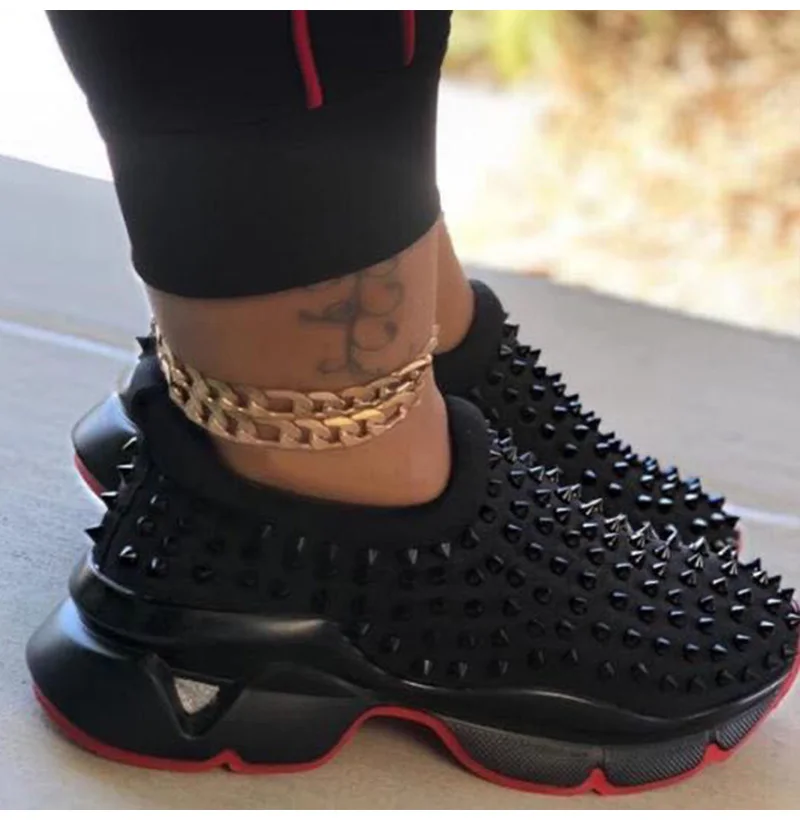 Sneakers Women Vulcanized Woman Rivet Shoes Female Platform Wedges Women's Leopard Casual Ladies Women's Sneakers Tennis Female