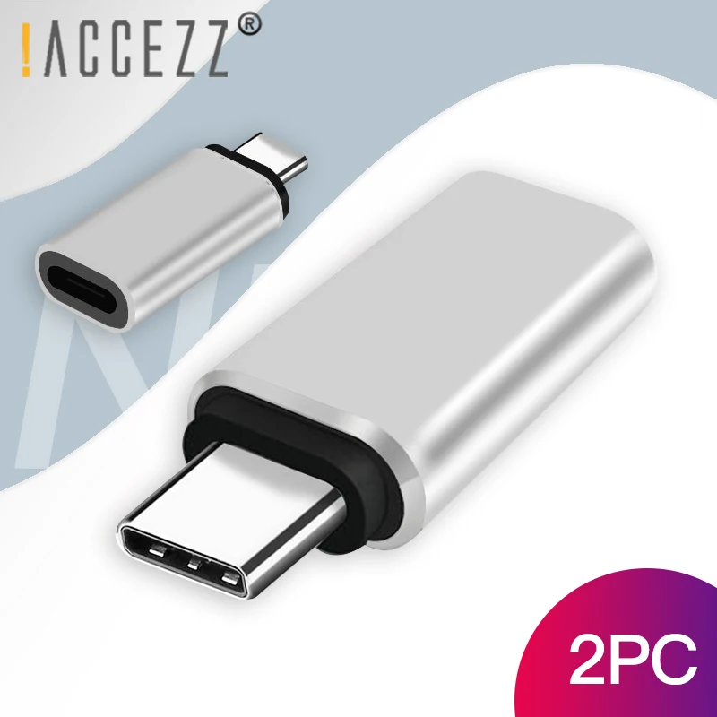 ACCEZZ 2 шт. type-c OTG адаптер для освещения женский кабель для samsung S9 S10 A80 huawei P20 Pro Синхронизация данных Быстрая зарядка конвертер