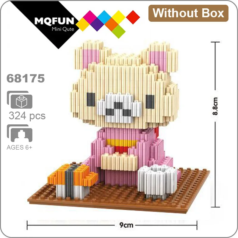 Linkgo мультфильм кимоно Микки Минни Маус Медведь Rilakkuma животных мини блоки Красивый конструктор Diy Мини здание Детский обучающий игрушка - Цвет: 68175 Without Box