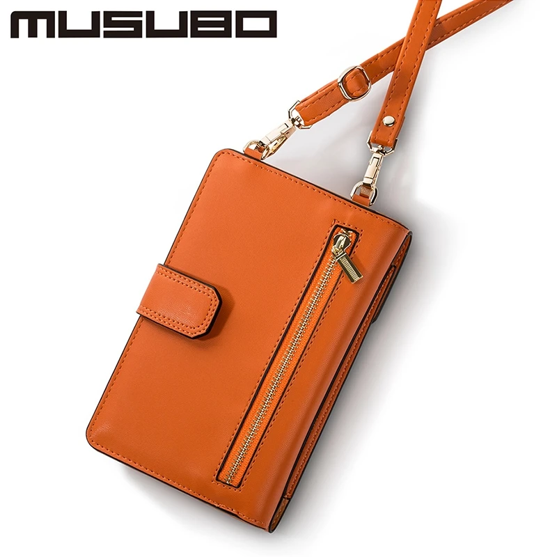 Musubo Phone Bag Case For iPhone Purse Wallet Cases Luxury Leather Cover For Samsung Galaxy Xiaomi mi Huawei Shoulder Crossbody