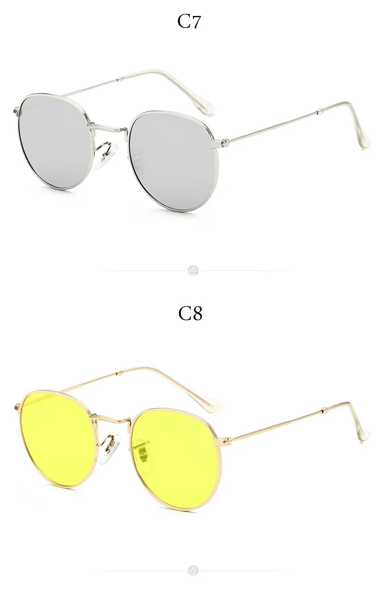 Роскошный бренд 3447 круглые металлические стильные зеркальные солнцезащитные очки мужские и женские винтажные Ретро фирменные дизайнерские солнцезащитные очки Oculos De Sol