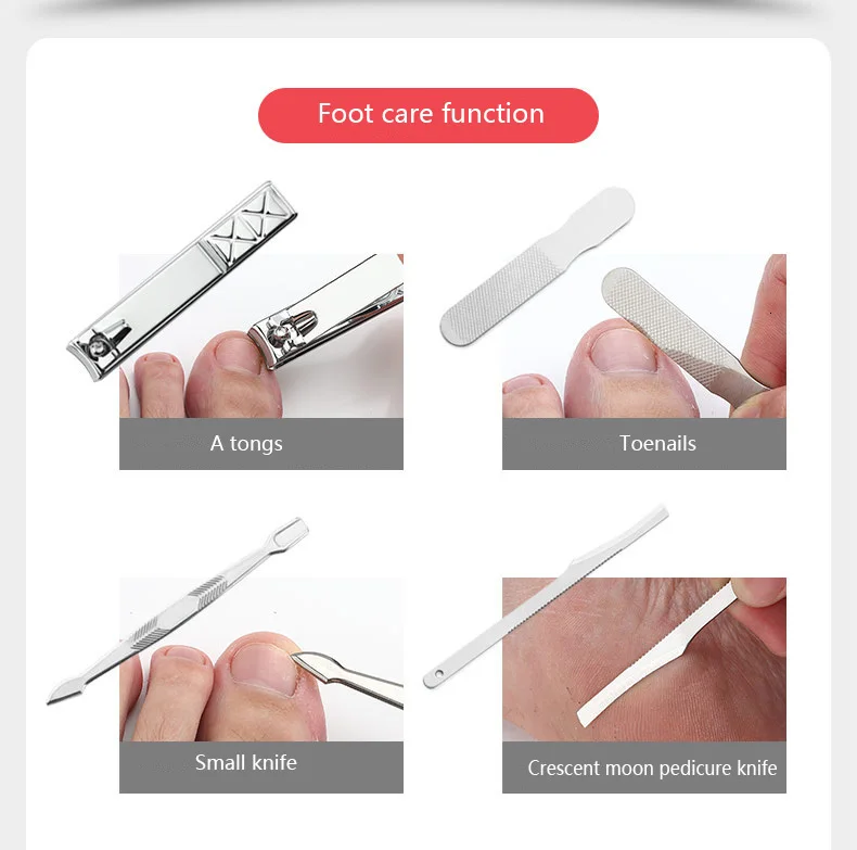 18Pcs Nail Art Manicure Set Professional Earpick Nail Clipper Trimmer Files Earpick Acne Needle Eyebrow Clip With Pu Bag
