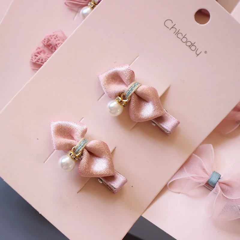 Chicaby Корейский детский стиль, Корейский сладкий пряжа шпилька, шпилька, бант, кролик, жемчужные волосы. Нарисованной длинноволосой девочкой, аксессуары
