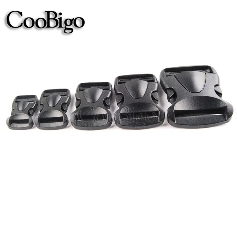 

5pcs Plastic Side Release Buckle Curved For Tactical Backpack Straps Webbing Bag Luggage DIY Parts Size 3/4" 1" 1-1/4" 1-1/2" 2"