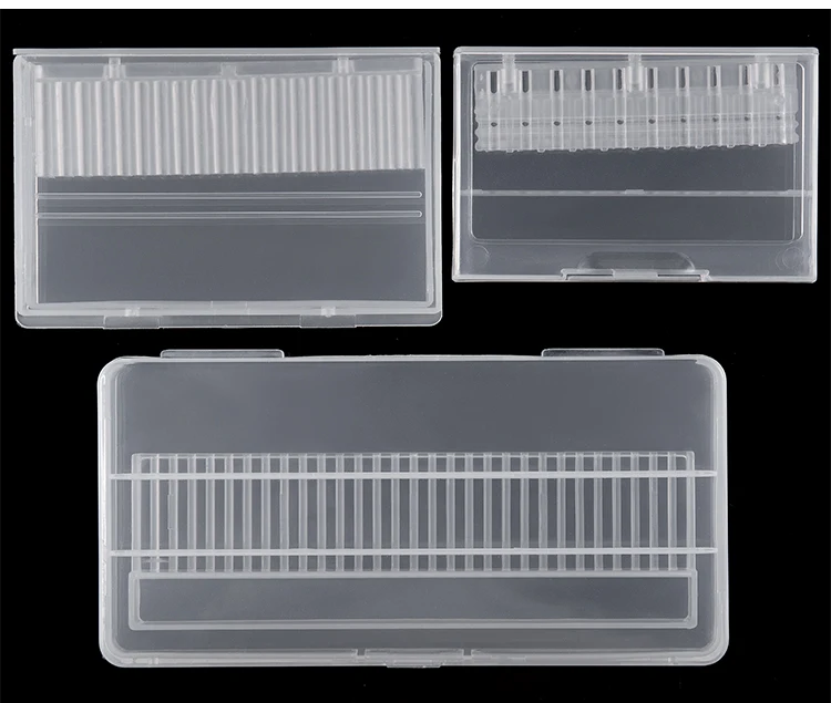 Дизайн ногтей дрель-бит для хранения пустая коробка подставка для Дисплей держатель для Шлифовальная головка прозрачный чехол Маникюрный Инструмент 10/20 Вт, 30 Вт, слотов для карт