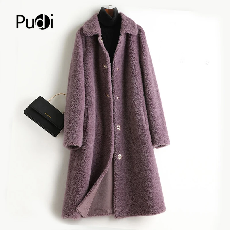 

Aorice women real wool fur coat jacket trench winter warm female sheep shearing over size parkar coats A50019