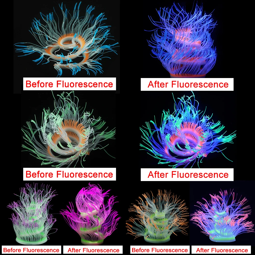 Искусственные морской анемон аквариумные растения безопасный силикон 50/75/100 см аквариум украшение ярче под светом D35