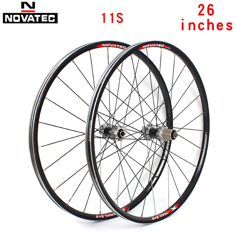 Novatec горный велосипед MTB внедорожный велосипед с углеродным покрытием колеса 26 дюймов дисковый тормоз 4 подшипника 7-11speedQR карбоновые велосипедные колеса - Цвет: 11S  26 inches