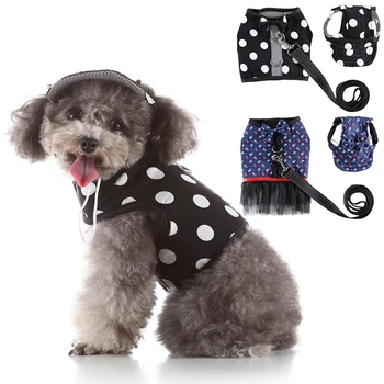 

Pet Dog Harness and Leash Set with Hat Nylon Mesh Pet Puppy Harness Lead Cat Collar Clothes Vest For Dogs Pet Supplies