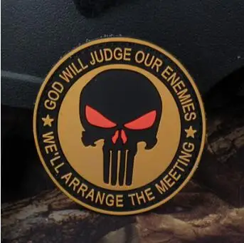 B 3D Embroidery Punisher Morale Skull 3D Rubber Pvc Board Air Gun Sport Military Tactical Clothes Backpack Badge Patch - Цвет: B