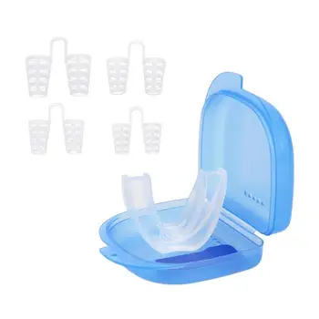 

Sleeping Snoring Stopper Nose Clip Teeth Grinding Anti Sleep Case with Snoring Box Bruxism Health Snoring Anti Care Aid U8Z0