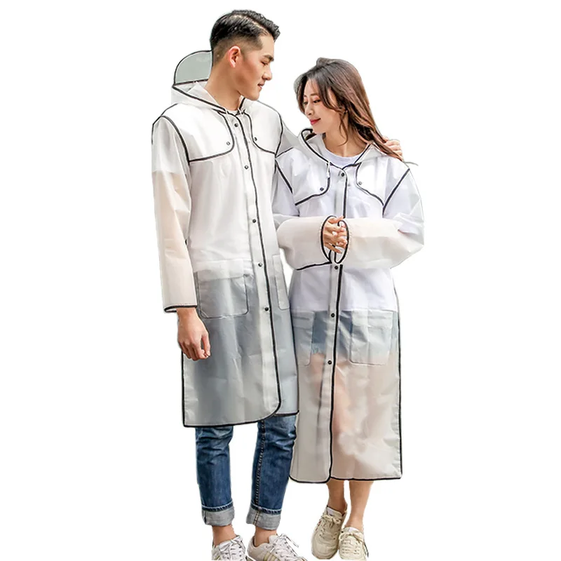 

Fashion Transparent Raincoat Women Men Rain Poncho Rain Cape Unisex Plastic Eva Waterproof Parent-Child Adult Long Rainwear