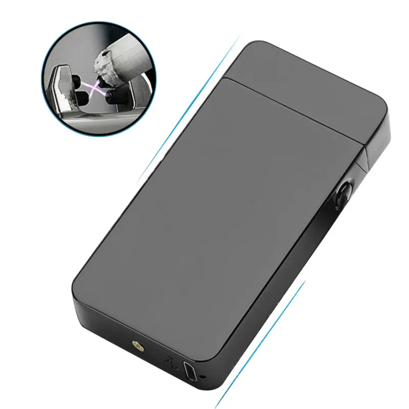 Двойная дуга USB Электронная зажигалка зеленый лазер Lgnition Беспламенное ветрозащитное плазменное зажигалка аксессуары для курения мужские подарки