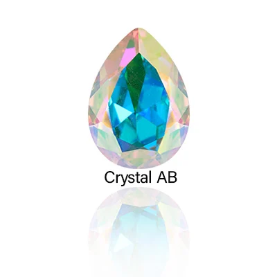 Crystal AB Супер блестящие все размеры слеза падение K9 стекло стразы россыпью металлическое покрытие Piontback Strass клей для страз на платья Ювелирные изделия - Цвет: Crystal AB