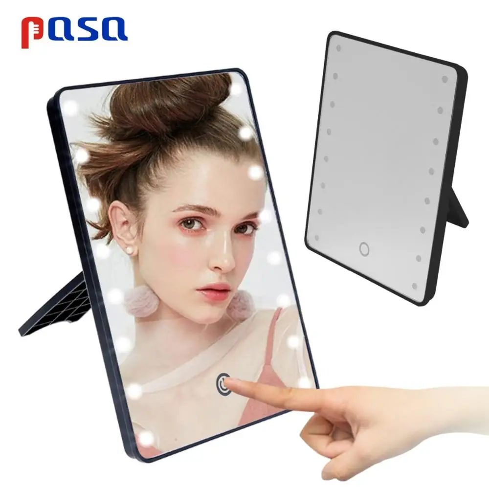 Led Lighted Makeup Mirror With Light Lamp Portable Touch Screen