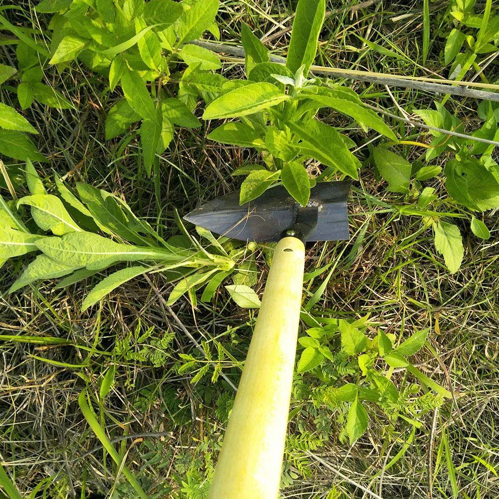 Домашний сад Посадка Pickaxe Hoe Forked головка стальной резак ручка удаление водорослей Лопата экстрактор двора газон Обрезка ручной инструмент