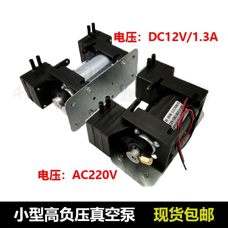 Oil free piston pump vacuum pump air pump 12V DC 512W vacuum -85KPA flow 15LPM dual head pressure 180KPA