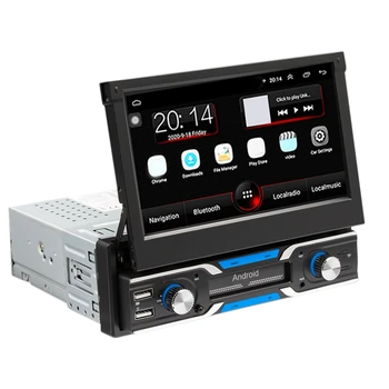 

1Din Car Radio GPS Navigation 7 Inch HD Retractable Sn Android 8.1 Multimedia Player Universal o Player No DVD