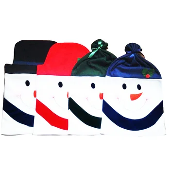 

4pcs Christmas Snowman Dining Kitchen Chair Back Cover Set