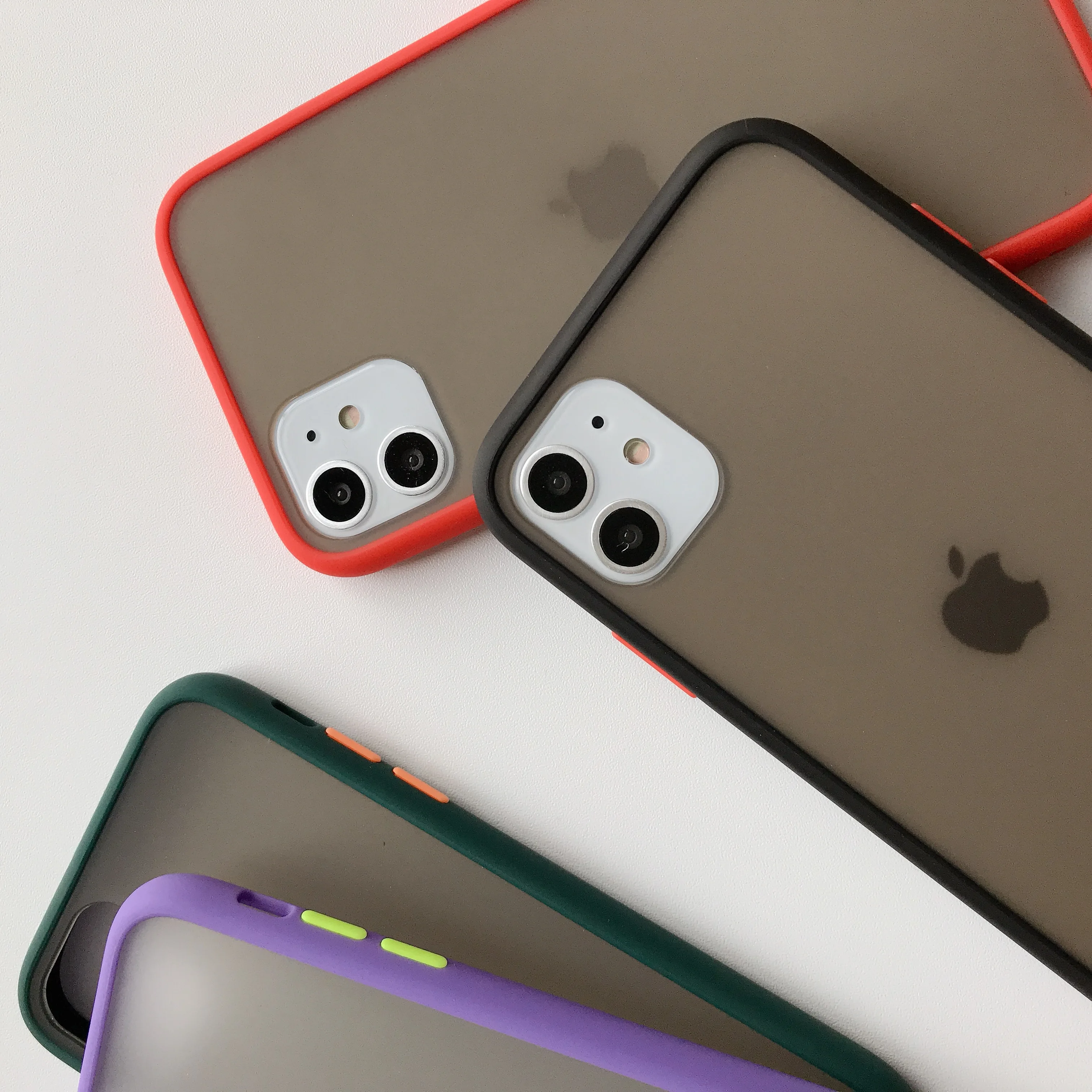 Simple Matte Bumper Phone Case Shockproof TPU Silicone Transparent Protective for iPhone 11 Pro Max XR XS 6S 8 7 Plus |