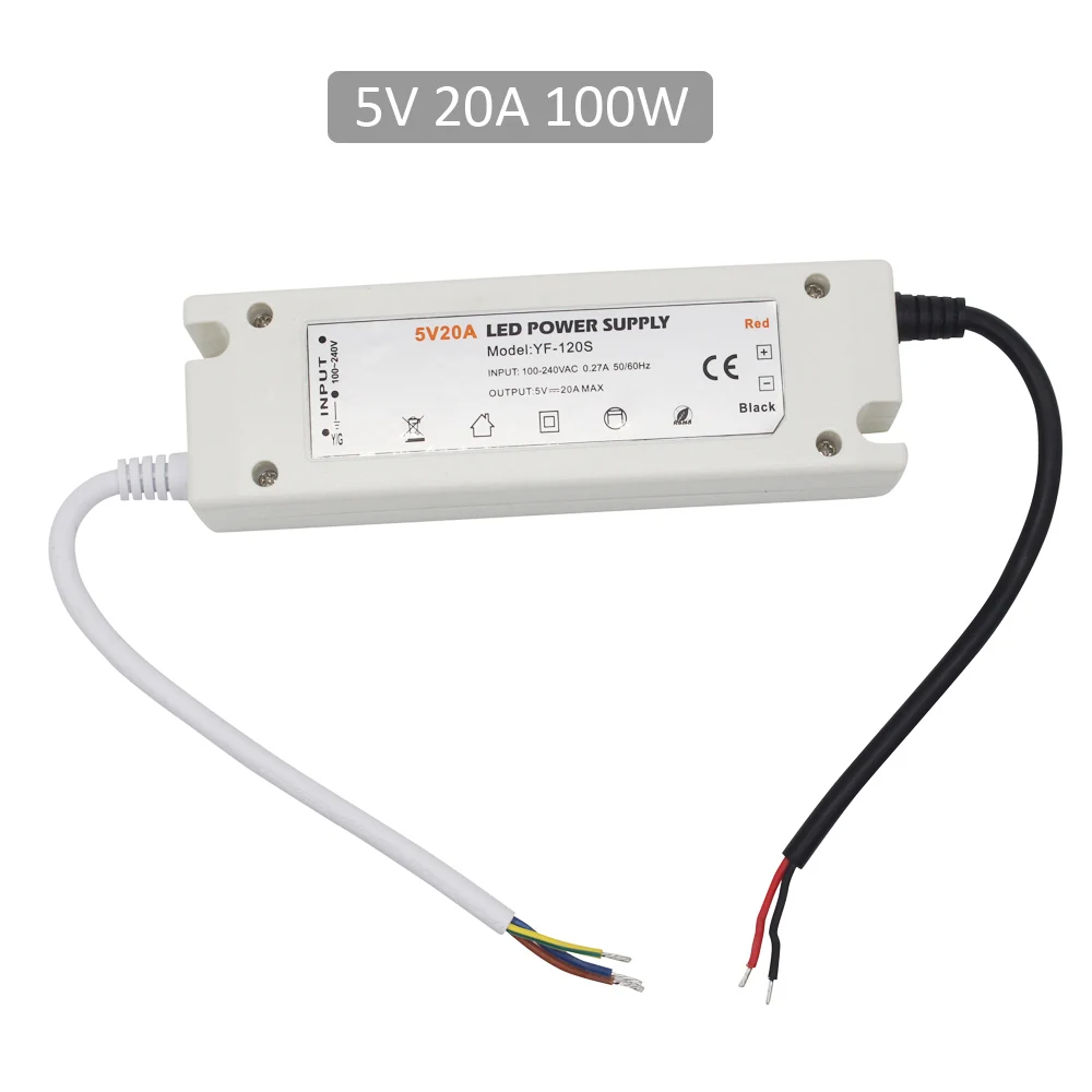 5 V Питание 12 V Светодиодный драйвер 5 вольтовый блок питания 12 вольт 60 Вт 72W фары для 100W AC 110V 220V DC/DC 5 V 12 V 8A 20A трансформер для светодиодной полосы