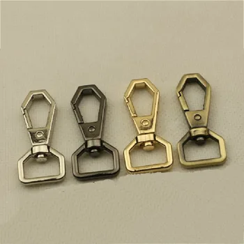 

2pcs Metal Polygonal Snap Hook Buttons Retro Style Metal Luggage Bag Buckle Clasps Key Chain DIY Accessories Keyring Hook