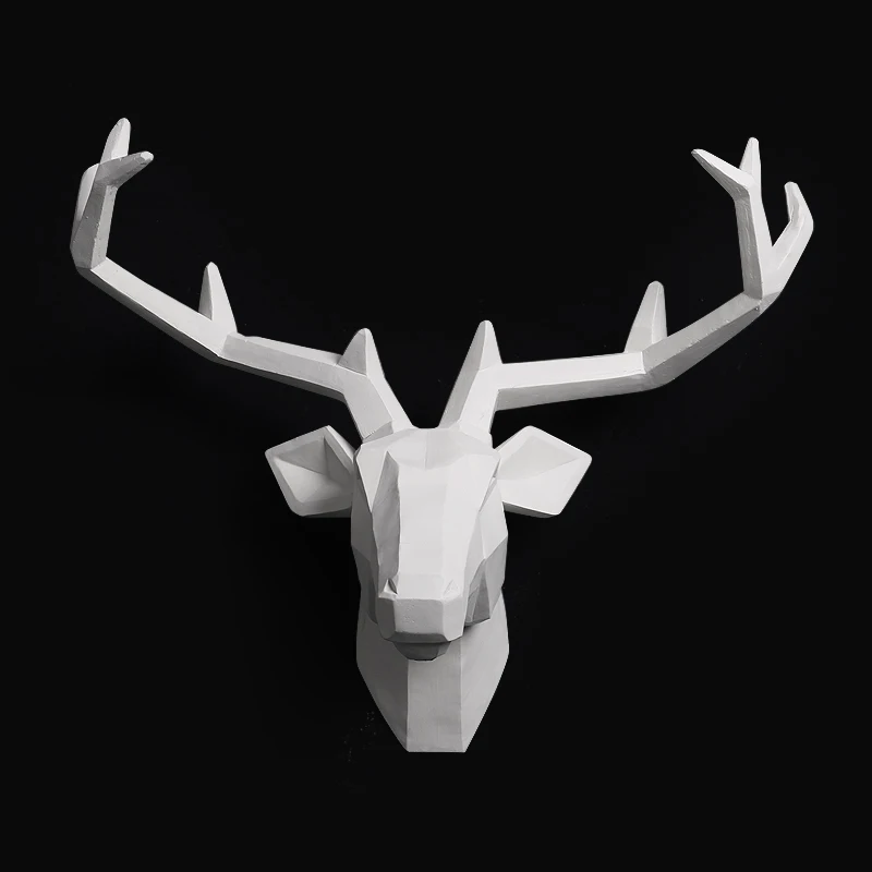 wall mounted buck bust deer head trophy wall art plaque hunt sculpture-faux taxidermy modern hanging home decor ornamnent wall mounted buck bust deer head trophy wall art plaque hunt sculpture-faux taxidermy modern hanging home decor ornamnent