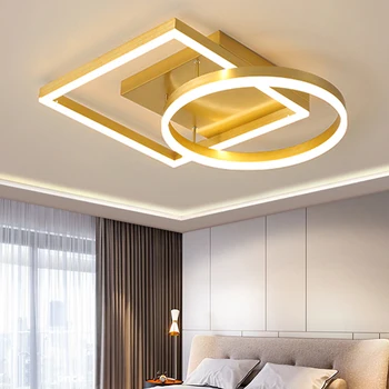 

Modern Led Round Ring Ceiling Light Fitting with Remote Gold Square Ceiling Lamp Dimmable for Bedroom Living Room Kitchen