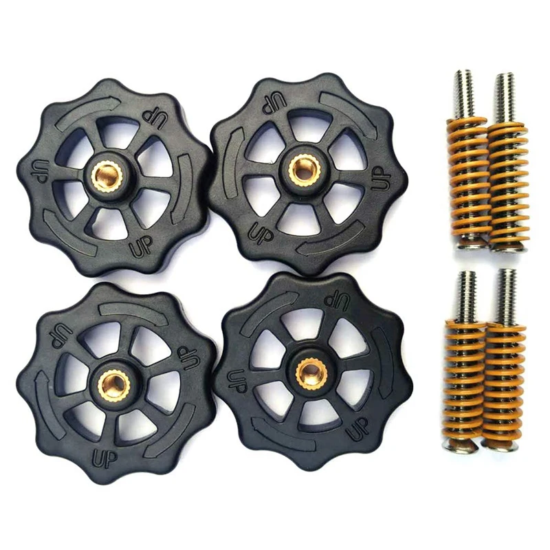 

4 Pieces Of Large Hand Twisted Conditioning Nut & 4 Pieces Of Hot Bed Lightly Loaded Die Molded Spring & 4 Pieces M4X35 Screw Fo