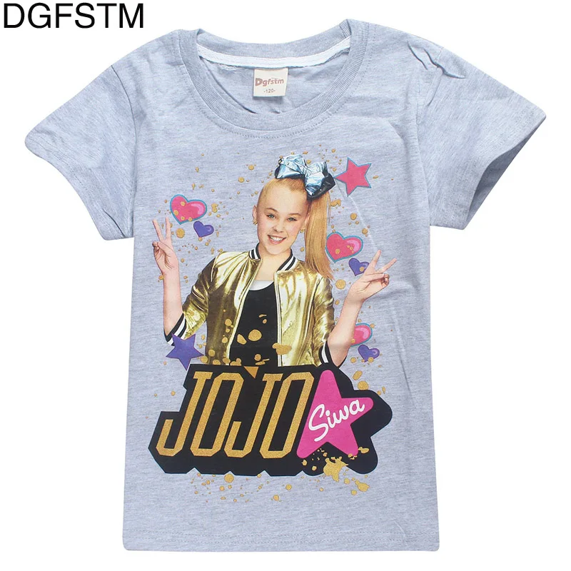Новинка года; сезон весна-осень; детская хлопковая рубашка с капюшоном для мальчиков и девочек; JOJO siwa Повседневная футболка с длинными рукавами - Цвет: T8356gray
