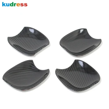 

For Toyota RAV4 RAV 4 2019 2020 Carbon Fiber Chrome Door Handle Bowl Cup Bowl Protective Cover Trim Protector Auto Accessories