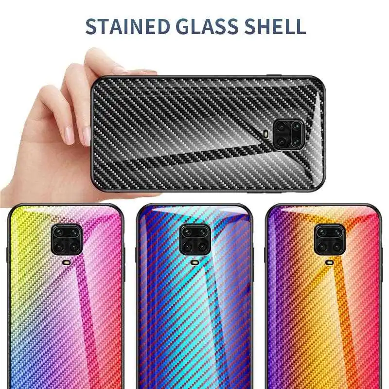 

KatyChoi Fiber Pattern Glass Case For Xiaomi Redmi Note 9s 8T 8 6 5 Pro 4x 4 Phone Case Cover